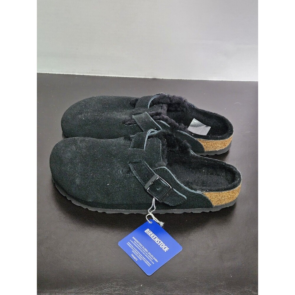 Sz 9 - Birkenstock Boston shearling lined clog Black